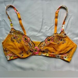 Savage X Fenty Mod Poppy Lace Bralette | Floral Yellow Pink | Size 2X